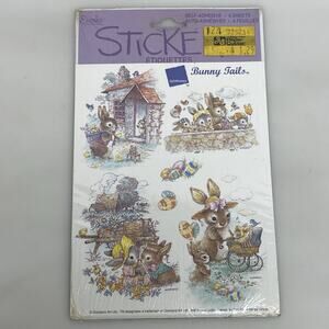 Vtg Eureka Bunny Tails Easter Stickers 4 Sheets Giordano The Paper Magic Group